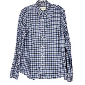 Ralph Lauren Shirt Denim & Supply Plaid Blue White Medium